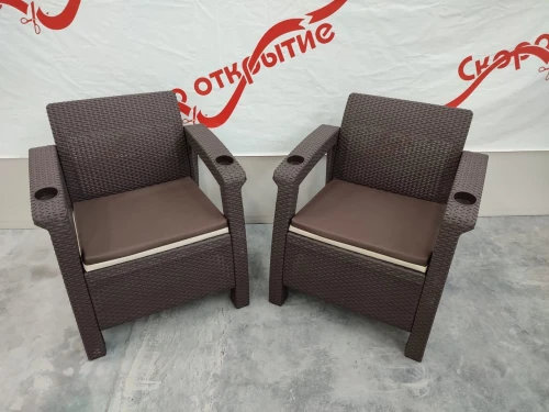 Комплект кресел под искусственный ротанг Ялта (Yalta) Double Set
