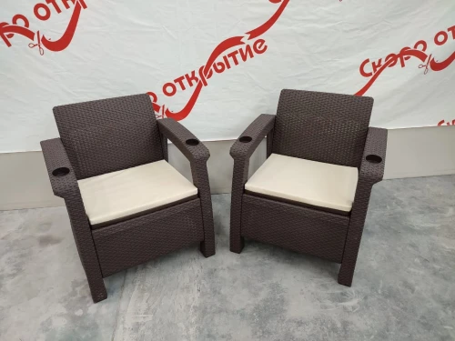 Комплект кресел под искусственный ротанг Ялта (Yalta) Double Set