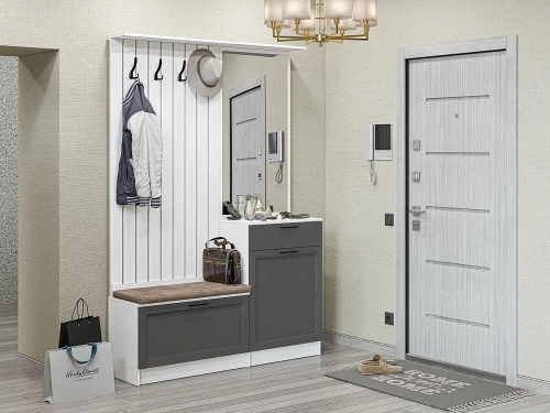 Готовая прихожая Стиль-02 Stormy Silkwood Белый