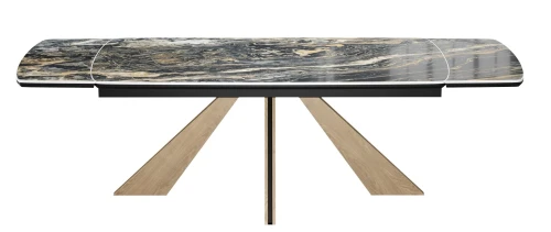 Стол DikLine DKP180 Керамика Amadeus/подстолье черное/опоры дуб галифакс (2 уп.)