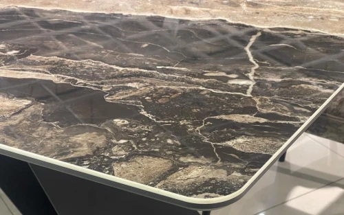 Стол DikLine DKP180 Керамика Amadeus/подстолье черное/опоры дуб галифакс (2 уп.)