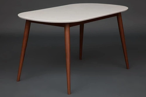 Стол обеденный MAX (Макс) основание бук, столешница мдф, 140 х 80 х 75см, Белый + Коричневый