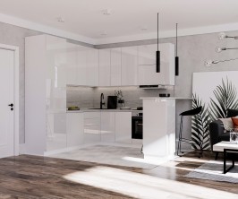 Модульная кухня Эстетик 2400х2300 Магнолия МДФ угловая