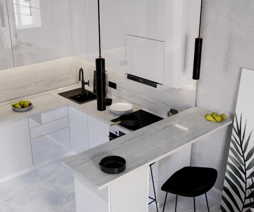 Модульная кухня Эстетик 2400х2300 Магнолия МДФ угловая