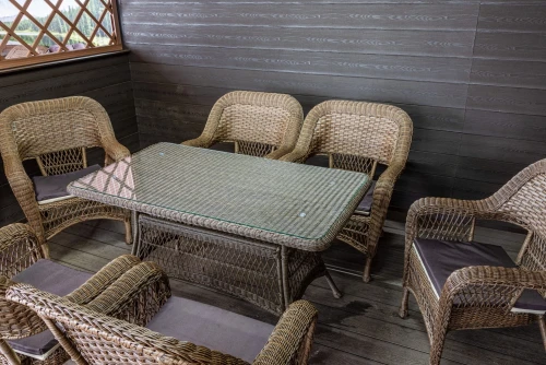 Садовый комплект мебели из искусственного ротанга Мэдисон (Medison ) 6 кресел + прямоугольный стол с подушками на сидение