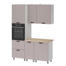 Готовая кухня МК Аленушка 1,6м ПД Лаванда Кашемир,скоба черный,сонома