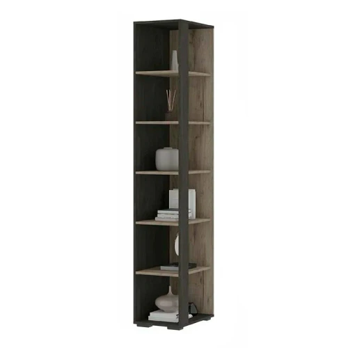 Эдинбург Стеллаж СТЛ-02 (350х2000х500) железный камень/дуб крафт серый