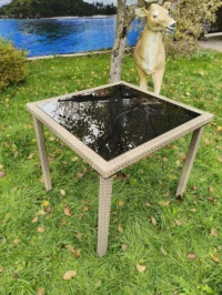 Стол из искусственного ротанга 80х80  АНТАЛИЯ «Antalija»  -  Brown