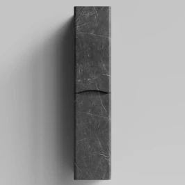 Пенал Адель 30 (2 двери) подвесной, Мрамор Графит софт тач ПВХ 4044-3, правый, бельевая корзина