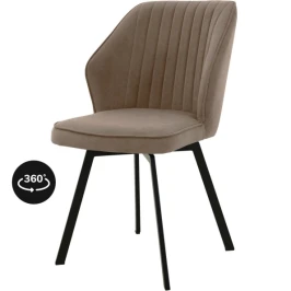 Стул «Вермут», велюр Бренди латте, каркас вращения черный