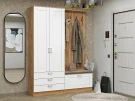 Готовая прихожая Стиль-03 White Silk Дуб Вотан Готовая прихожая Стиль-03 White Silk Дуб Вотан