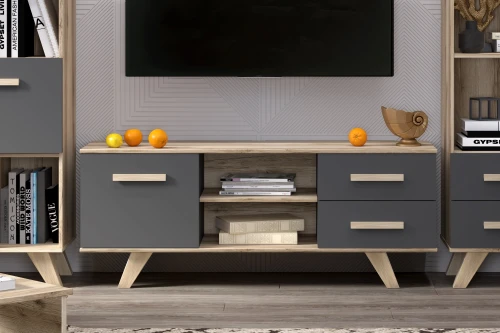 Тумба под ТВ Вега Скандинавия лиственница темная