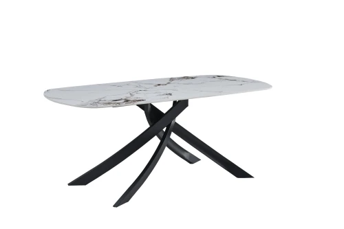 DT630 Стол обеденный Patek Philip, 180/90*76, керамич. столешница, основание металл черный