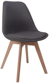 GH608/DC608 Стул пластиковый мягкий, ЧЕРНЫЙ#62-50 велюр, каркас бук