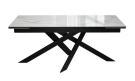 Стол DikLine EKX180, Керамика Белый глянец (К8/2), опоры черные (2 уп.)
