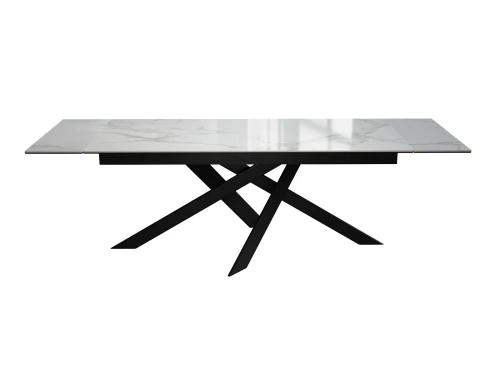 Стол DikLine EKX180, Керамика Белый глянец (К8/2), опоры черные (2 уп.)