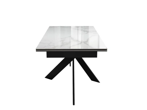 Стол DikLine EKX180, Керамика Белый глянец (К8/2), опоры черные (2 уп.)