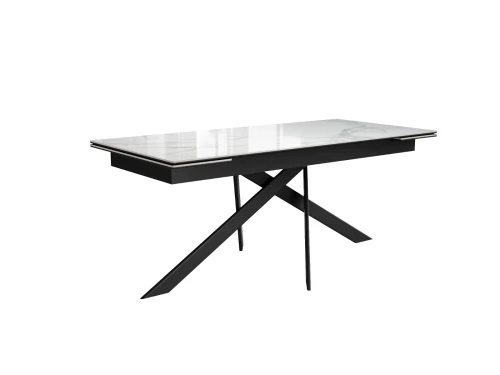 Стол DikLine EKX180, Керамика Белый глянец (К8/2), опоры черные (2 уп.)