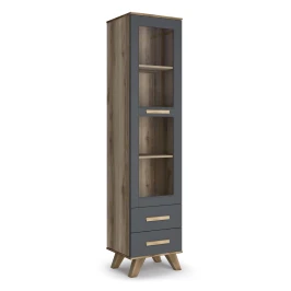 Шкаф-витрина 450 Вега Скандинавия лиственница темная