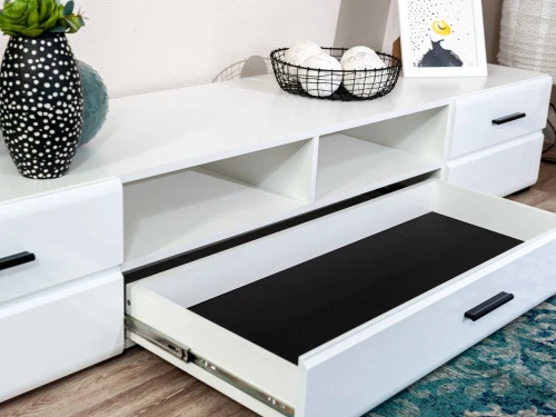 Стенка «Йорк» со шкафом, Белый/белый глянец