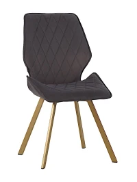 DC233 Стул мягкий поворотный 360, ГОРЬКИЙ ШОКОЛАД#M420-11 велюр, каркас металл, шампань КВАДРАТ