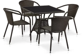 Комплект плетеной мебели T197BT/Y137C-W53 Brown (4+1)