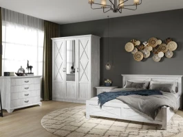 Спальня «Лорена» 3дв шк, Бетон Паин белый