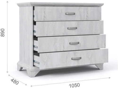 Спальня «Лорена» 3дв шк, Бетон Паин белый