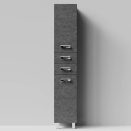 Пенал Орландо 35 напольный, Серый камень ПВХ 57806, левый, бельевая корзина