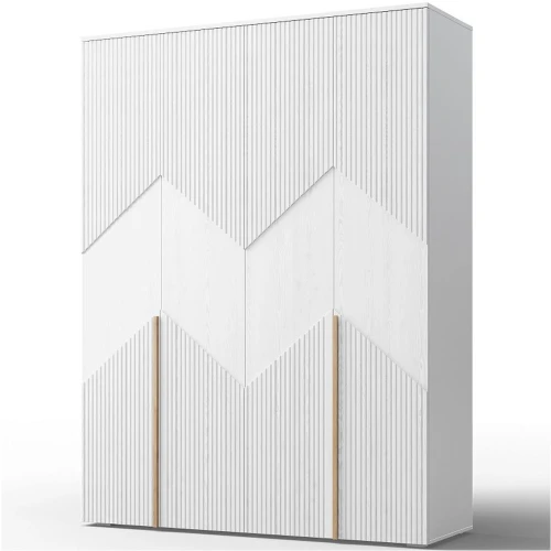 Шкаф «Оливия» 4Д КМК 0971.1, белый/ясень белый текстурный