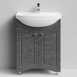Тумба Адам 65 напольный, Серый камень ПВХ 57806 Vodok с раковиной в комплекте