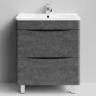 Тумба Адель 70  напольный, Серый камень ПВХ 57806 Vodok с раковиной в комплекте