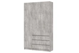 Шкаф трехстворчатый Бали, Цемент светлый