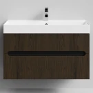 Тумба Бонум, 100 подвесной, Дуб цвет 14 Vodok с раковиной в комплекте