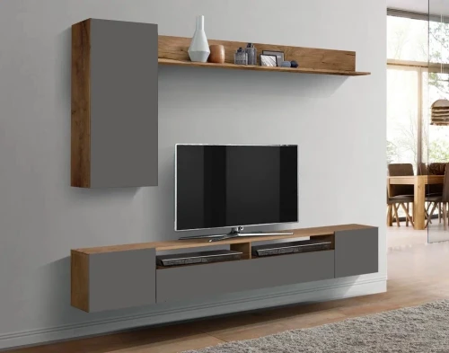 Стенка Прага-2 таксония/диамант серый