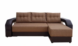 Диван еврокнижка Манчестер УГЛОВОЙ 160 рогожка коричневая НПБ