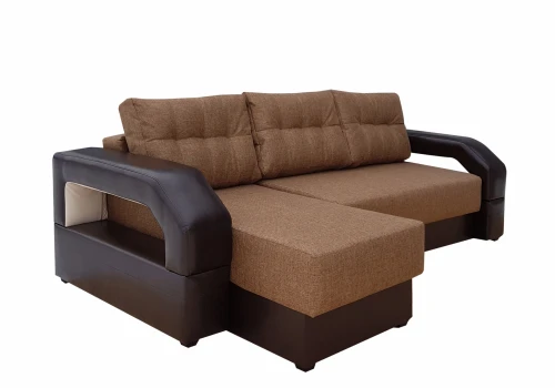Диван еврокнижка Манчестер УГЛОВОЙ 160 рогожка коричневая НПБ