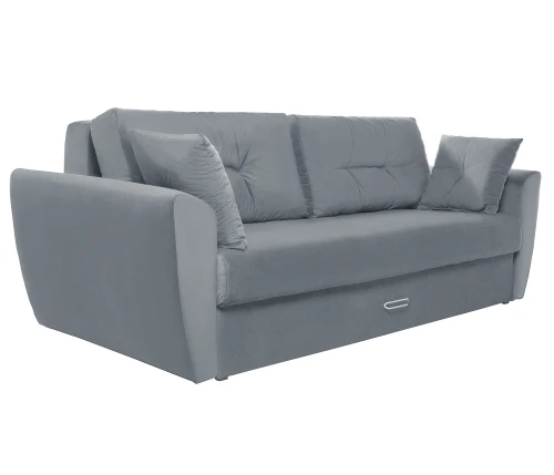 Диван еврокнижка Амстердам 160 ЛЮКС 12 ВЕЛЮР СЕРЫЙ