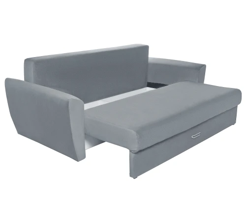 Диван еврокнижка Амстердам 160 ЛЮКС 12 ВЕЛЮР СЕРЫЙ