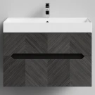 Тумба Элато 85 подвесной, Дуб серый Vodok с раковиной в комплекте Тумба Элато 85 подвесной, Дуб серый Vodok с раковиной в комплекте