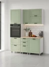 Готовый кухонный гарнитур МК Аленушка 1,6м ПД 2 Астра Фисташка,скоба черный,сонома