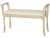 Скамья для прихожей с подлокотниками мягкая, экокожа крем, каркас лак
