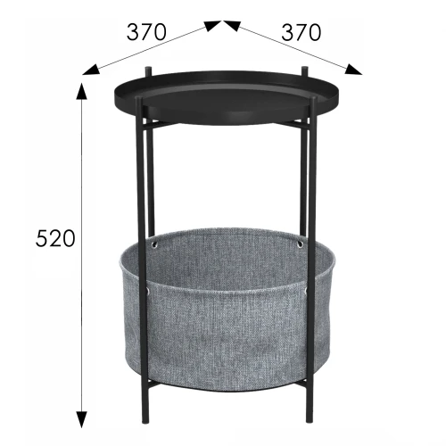 Стол журнальный Берген рогожка 82/39/черный муар