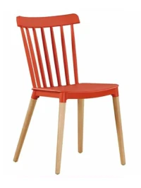 GH110/DC461 Стул пластиковый, КРАСНЫЙ, каркас бук