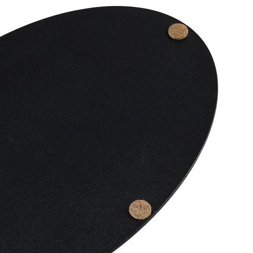 Стол приставной овальный МеталлАрт М015 белый мрамор/черный