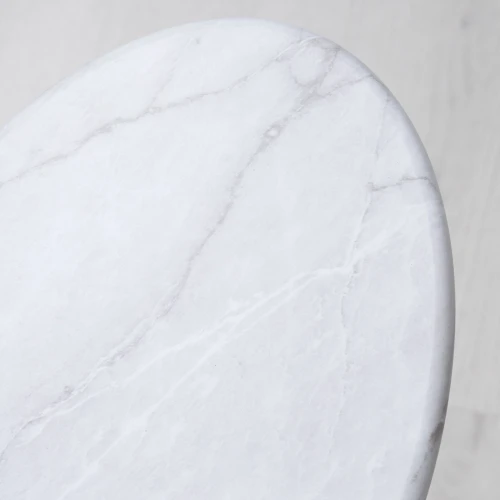 Стол приставной овальный МеталлАрт М015 белый мрамор/черный