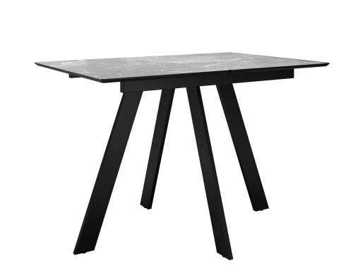 Стол DikLine DKD120, керамика 120(160)х80, мрамор серый матовый, опоры черные (2 уп.)