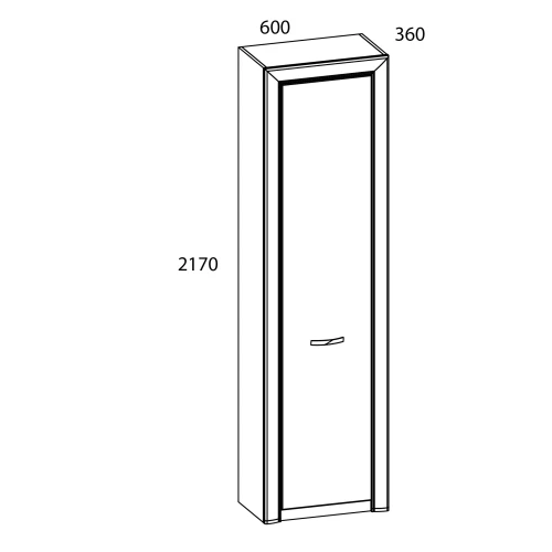Шкаф 1DW, OLIVIA, цвет вудлайн крем/дуб анкона