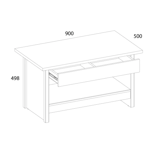 Стол журнальный 1S, BJORK, цвет ольха полярная/оникс