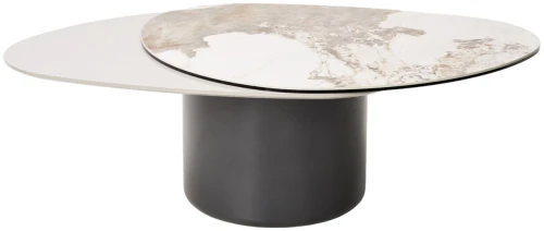 Стол кофейный NIKLAS PANDORA  керамика на стекле и окрашенный МДФ/ темно-серый МДФ каркас ®DISAUR